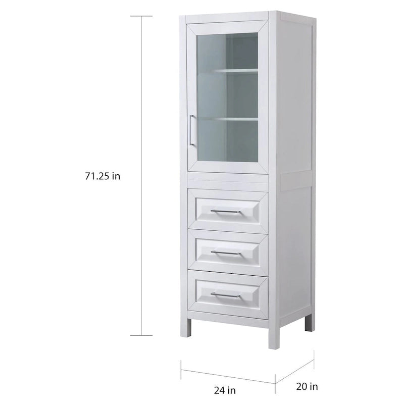 Linen Tower with Cabinet Storage and 3 Drawers