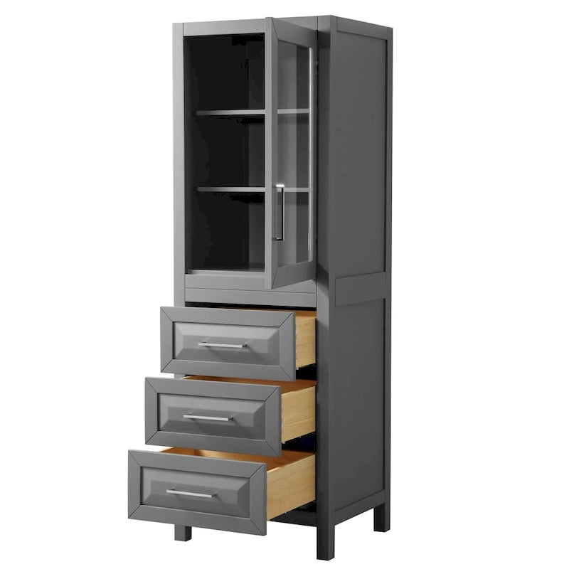 Linen Tower with Cabinet Storage and 3 Drawers