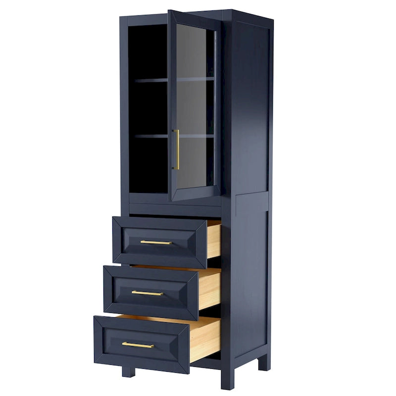 Linen Tower with Cabinet Storage and 3 Drawers