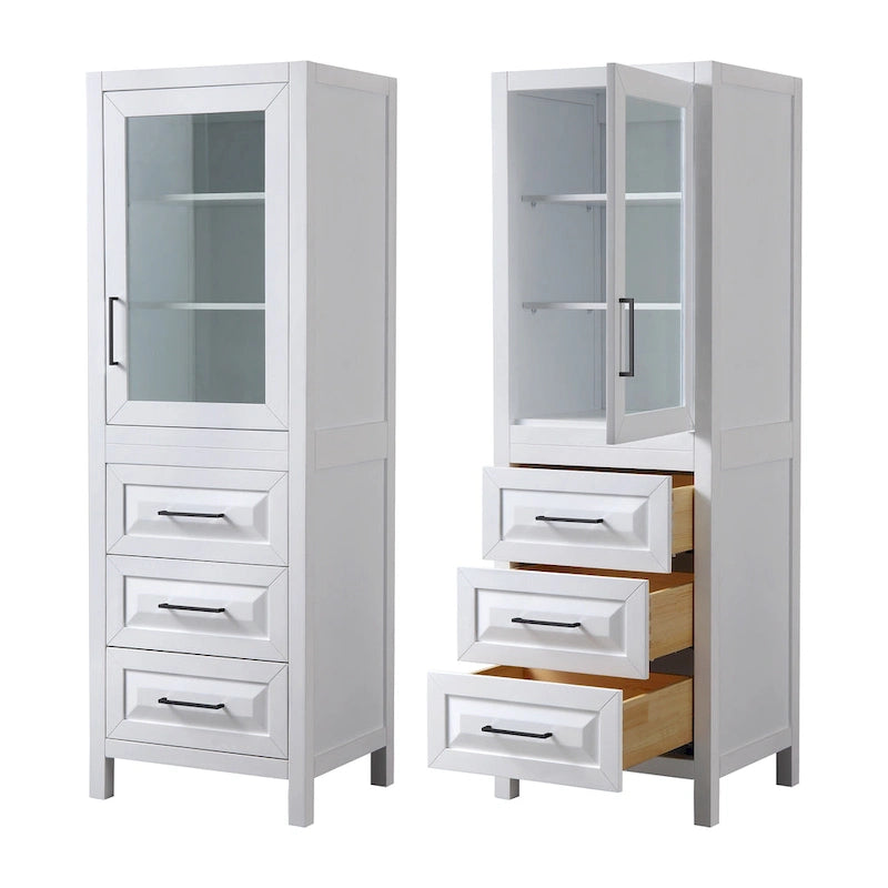 Linen Tower with Cabinet Storage and 3 Drawers