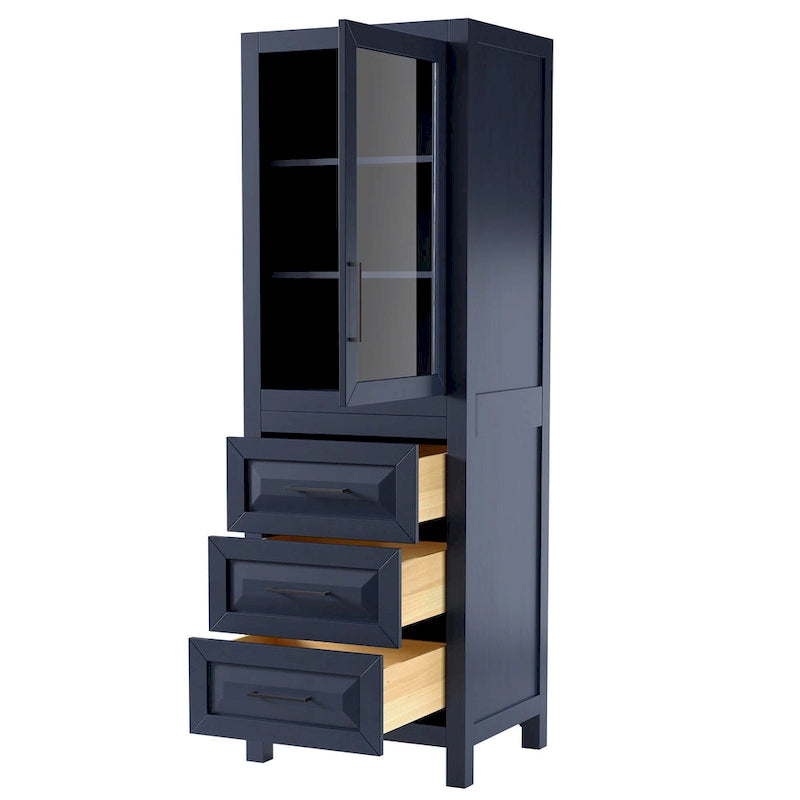 Linen Tower with Cabinet Storage and 3 Drawers