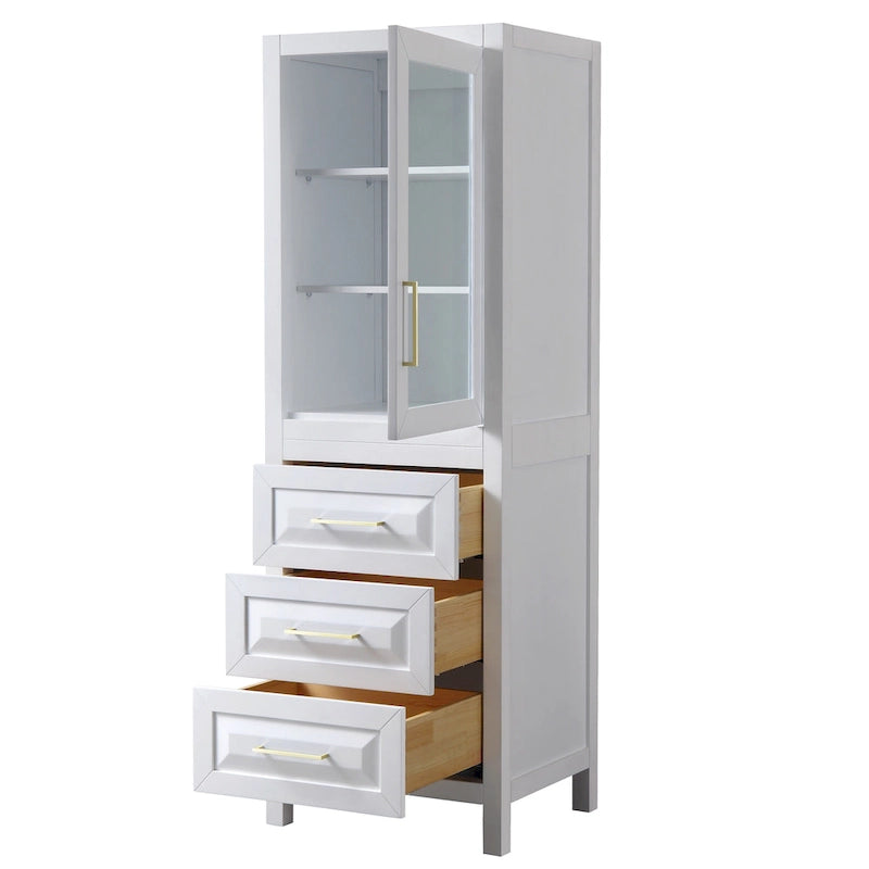 Linen Tower with Cabinet Storage and 3 Drawers