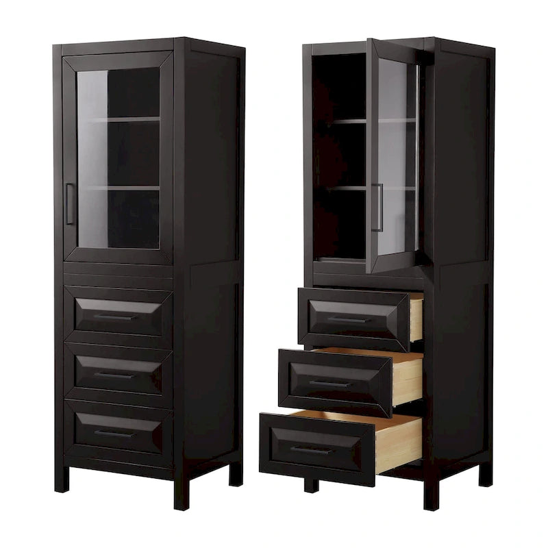 Linen Tower with Cabinet Storage and 3 Drawers