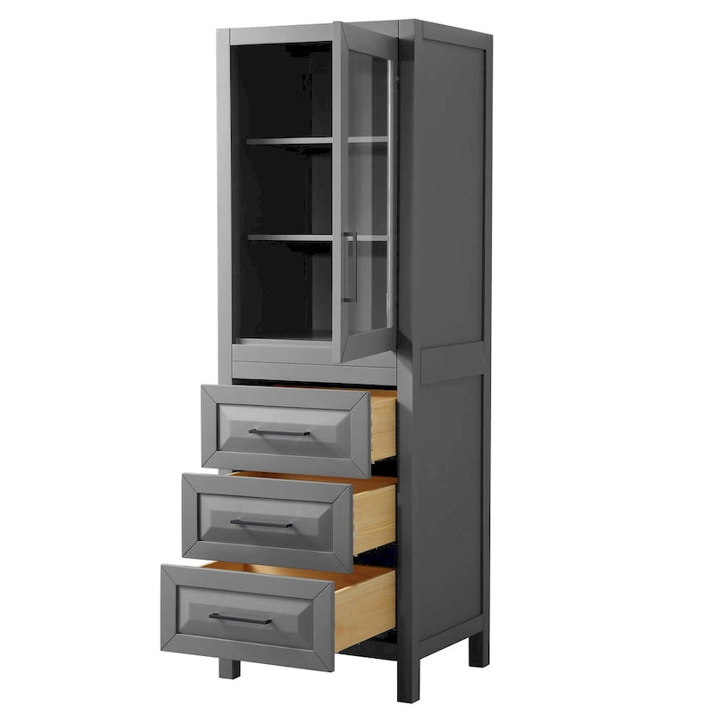Linen Tower with Cabinet Storage and 3 Drawers