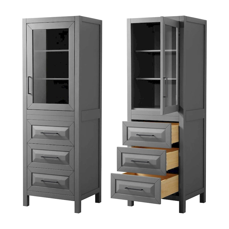 Linen Tower with Cabinet Storage and 3 Drawers