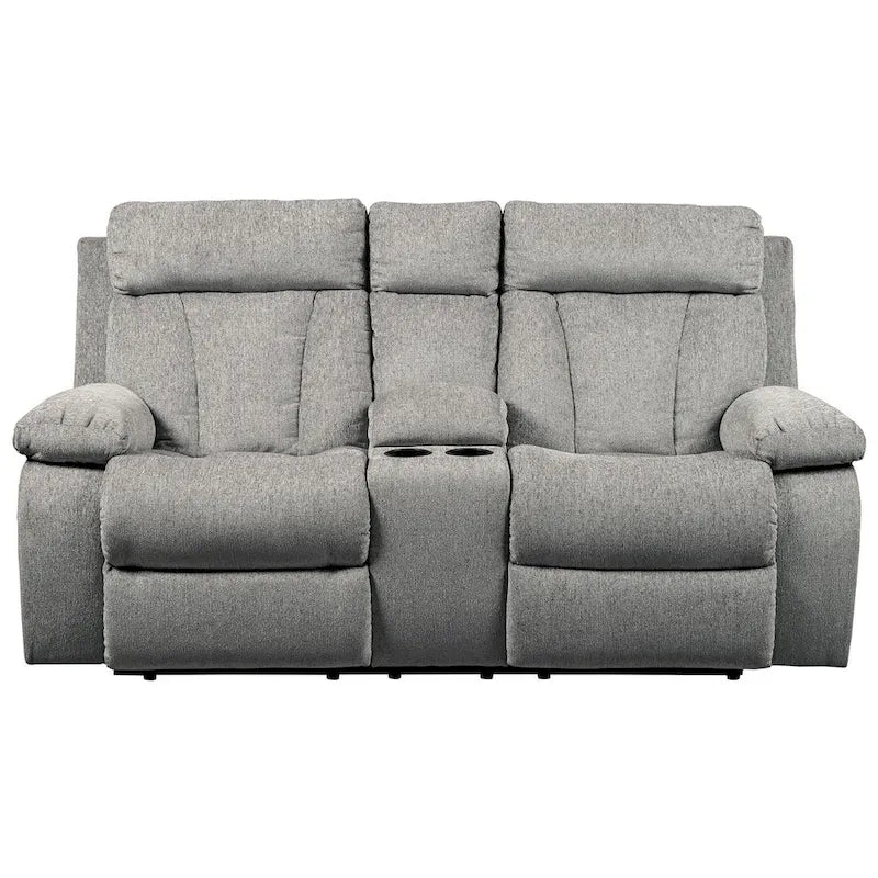 Reclining Loveseat with Console and Cup Holders, Fog
