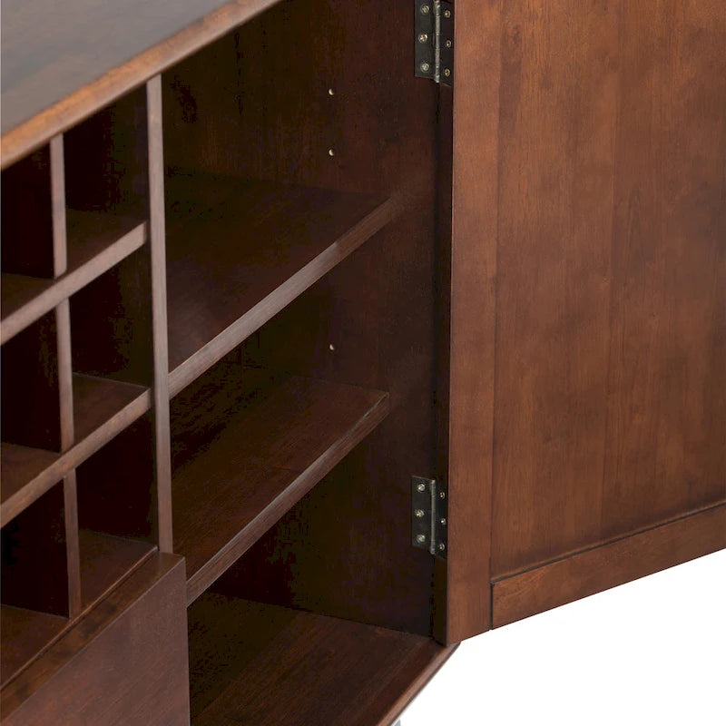 Masivní dřevěný příborník/bufet ve stylu Mid-Century Modern, šířka 137 cm, s vinotékou