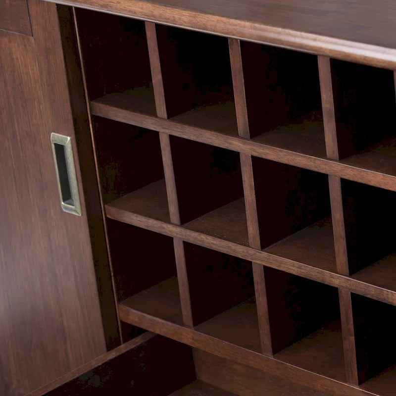 Masivní dřevěný příborník/bufet ve stylu Mid-Century Modern, šířka 137 cm, s vinotékou