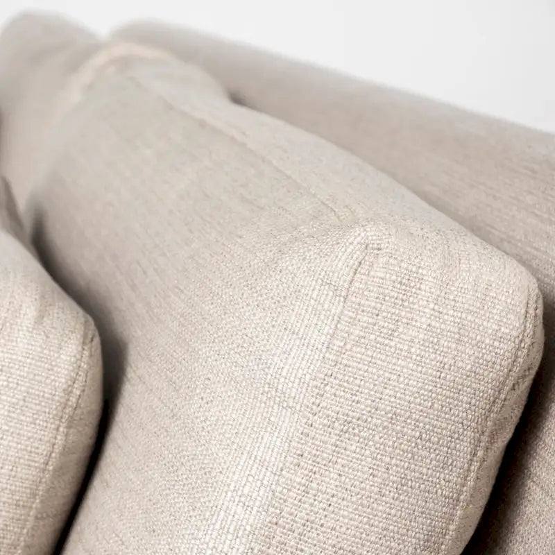 Beige Fabric Slipcover Sofa with Double Stacked Back Cushions