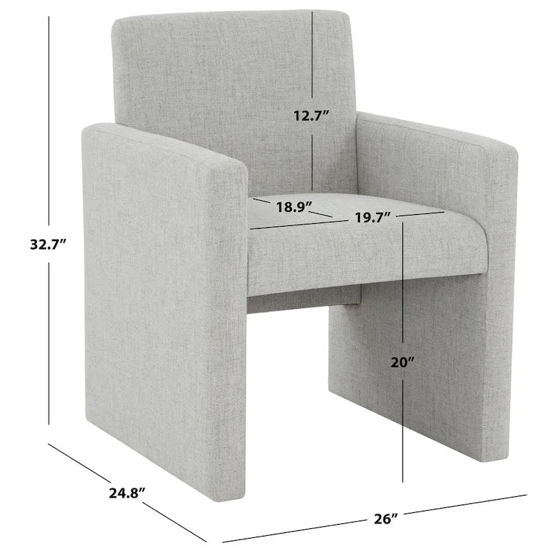 Linen Upholstered Arm Chair - 26W x 25D x 33H