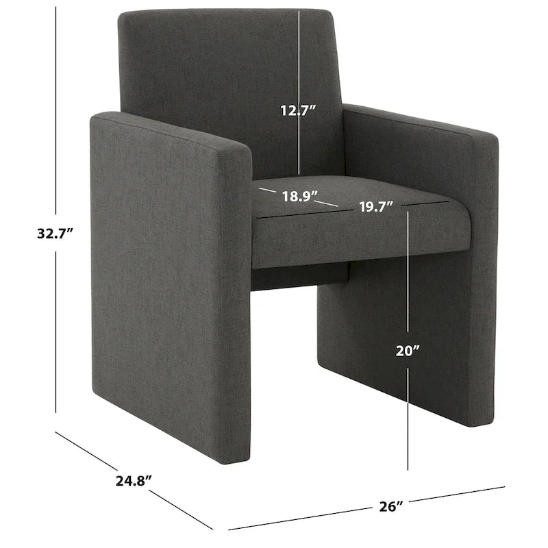 Linen Upholstered Arm Chair - 26W x 25D x 33H