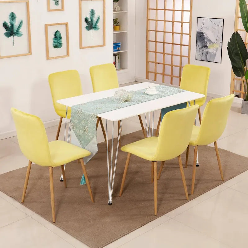 Mid Century Upholstered Velvet Armless Dining Chair for Living Dining Room