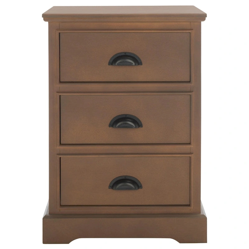 Grey 3-Drawer Storage Side Table