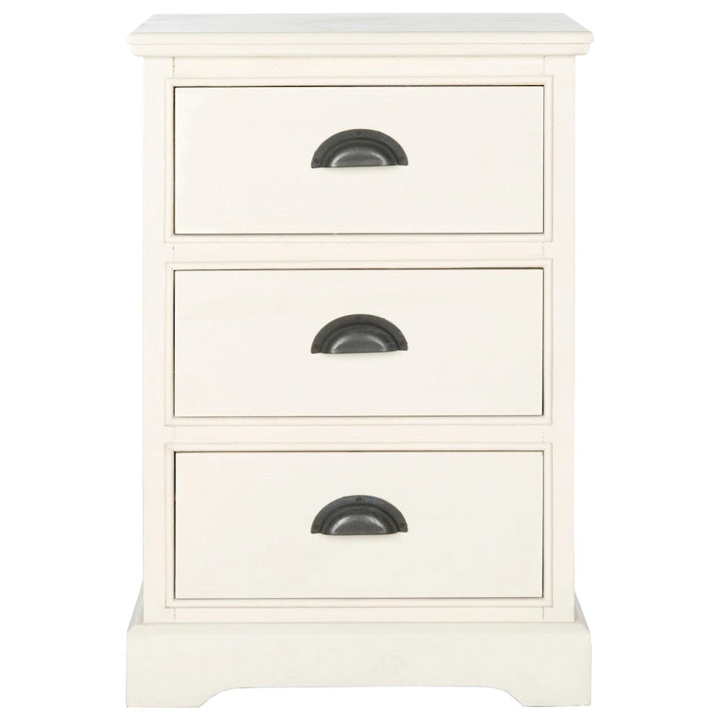 Grey 3-Drawer Storage Side Table