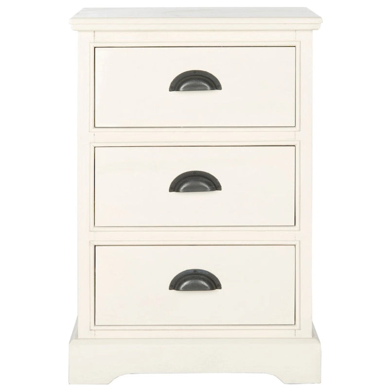 Grey 3-Drawer Storage Side Table