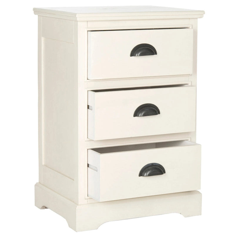Grey 3-Drawer Storage Side Table