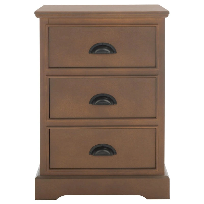 Grey 3-Drawer Storage Side Table