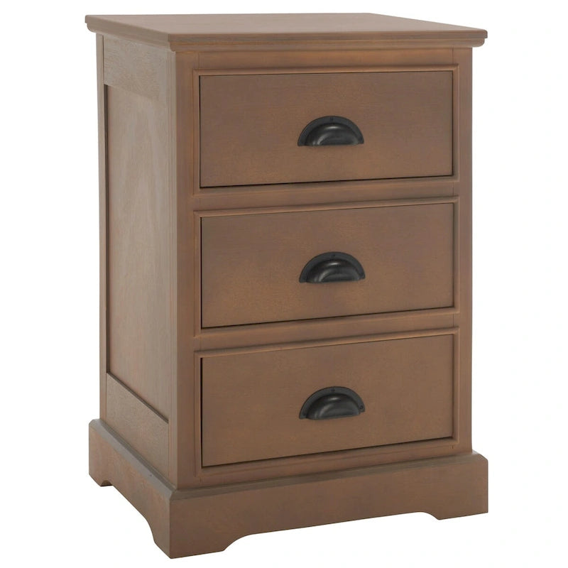 Grey 3-Drawer Storage Side Table