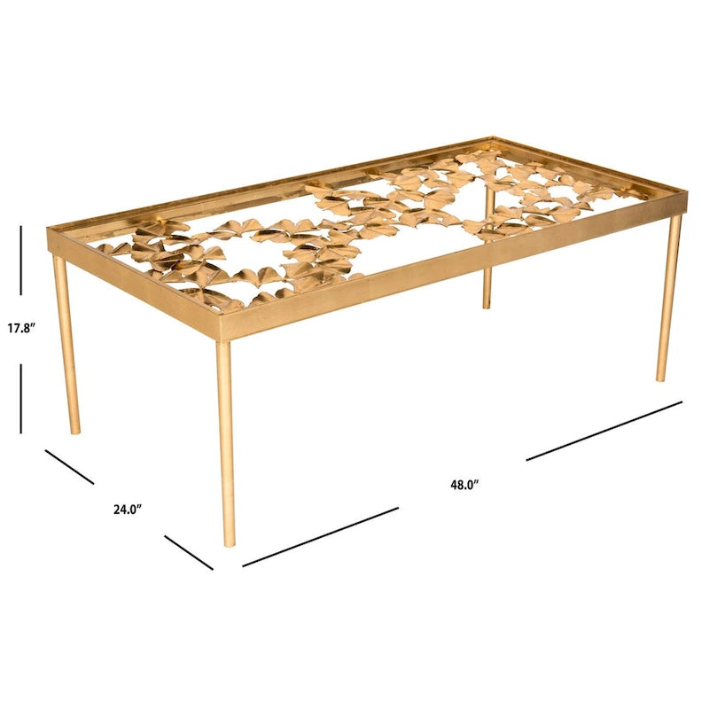 Antique Gold Leaf Coffee Table - 48W x 24D x 18H