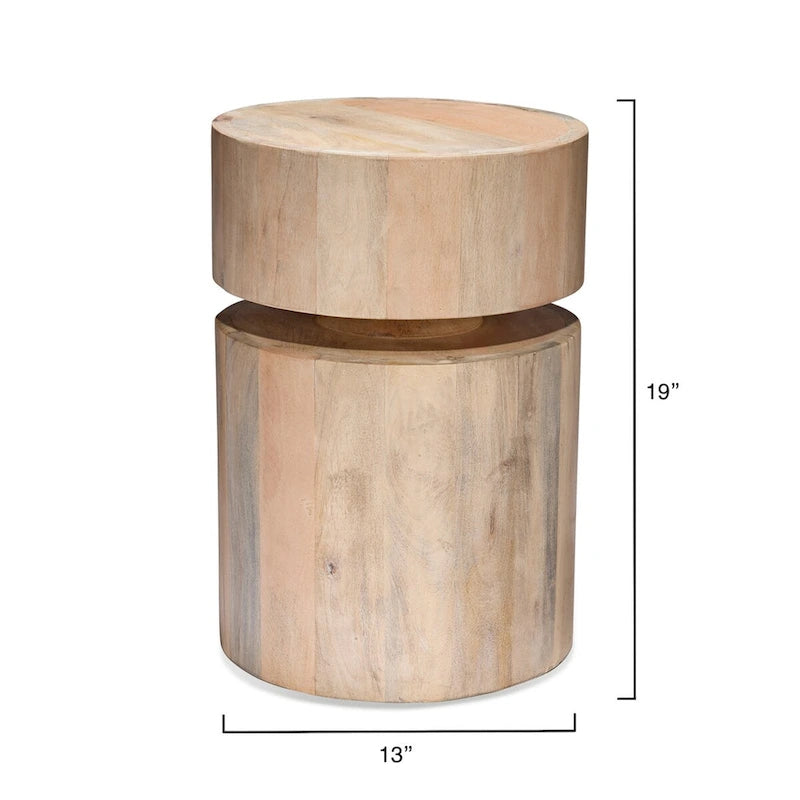 Jamie Young Dylan Wood Round Side Table