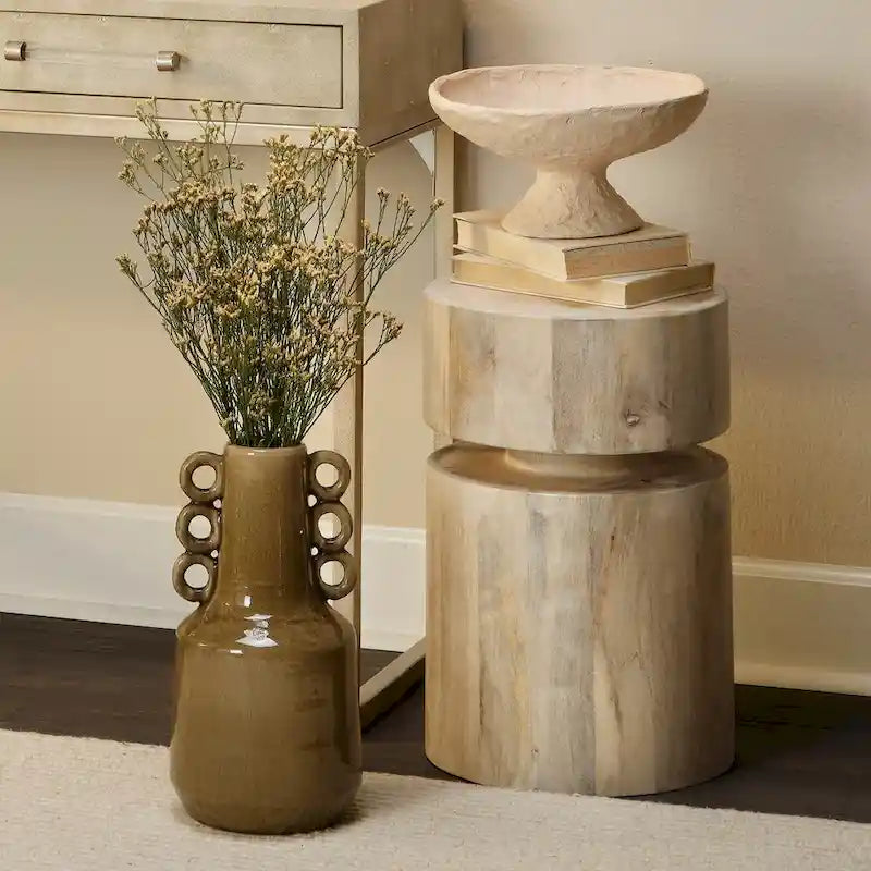Jamie Young Dylan Wood Round Side Table