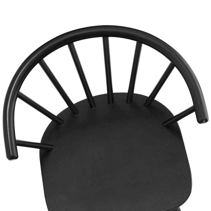 Modern Kitchen Wooden Spindle Back Armless Dining Chairs, Set of 4
