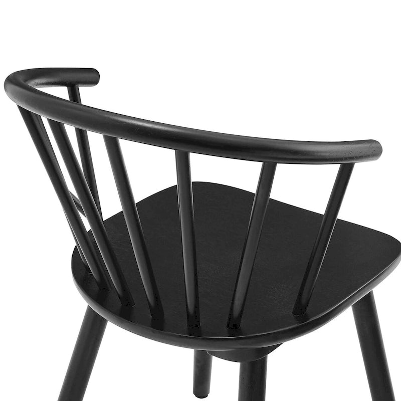 Modern Kitchen Wooden Spindle Back Armless Dining Chairs, Set of 4