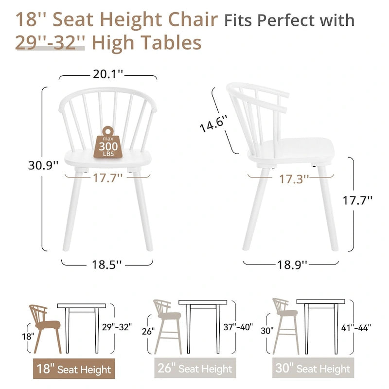 Moderní jídelní židle bez područek s dřevěným vřetenovým opěradlem, sada 4 ks