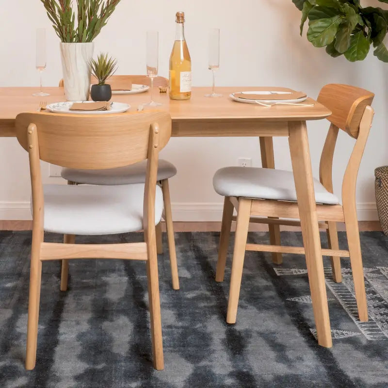 DINING CHAIR beautifully finished wood frame RUBBERWOOD LEGS UPHOLSTERED