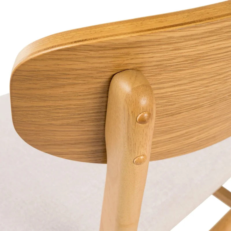 Mid-Century Upholstered Dining Chair with Rubberwood Legs