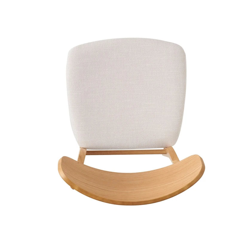 Mid-Century Upholstered Dining Chair with Rubberwood Legs