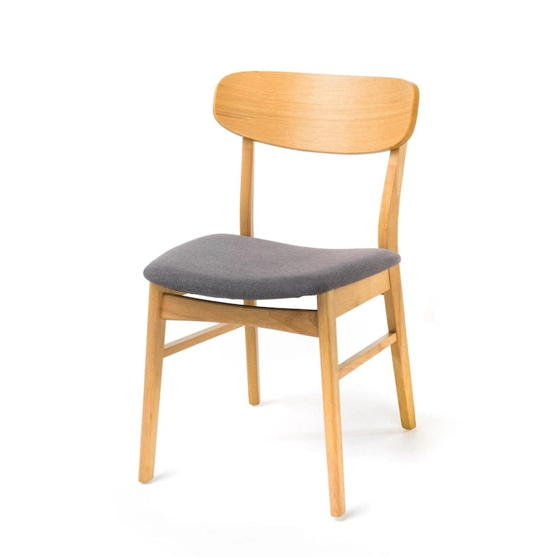 Mid-Century Upholstered Dining Chair with Rubberwood Legs