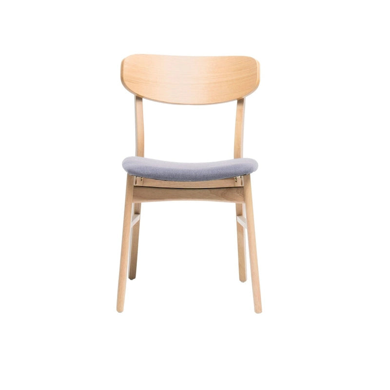 Mid-Century Upholstered Dining Chair with Rubberwood Legs