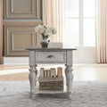 Ocean Isle Antique White & Weathered Pine Drawer End Table