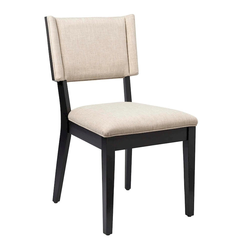 Contemporary Upholstered Dining Chairs with Rubberwood Frame, Set of 2