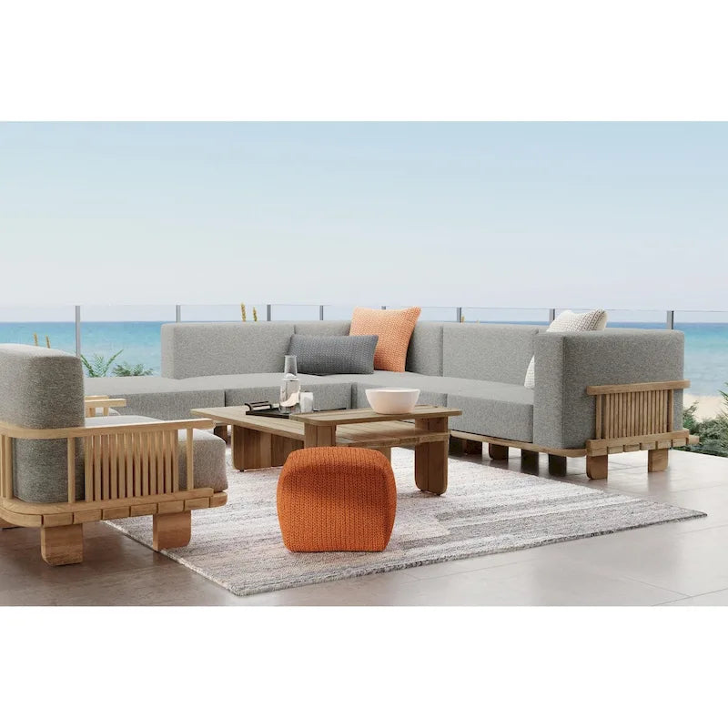 31 Inch Teak Wood Outdoor Coffee Table