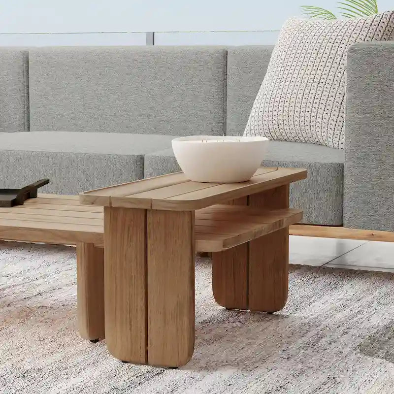 31 Inch Teak Wood Outdoor Coffee Table
