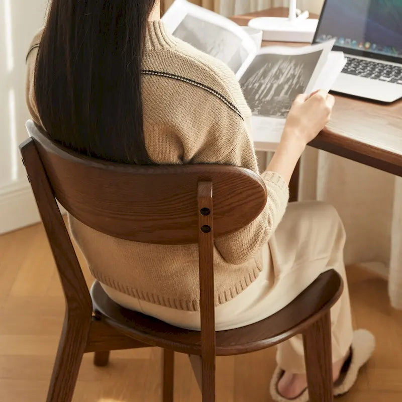 Solid Oak Wood Dining Chair, Natural FAS Grade