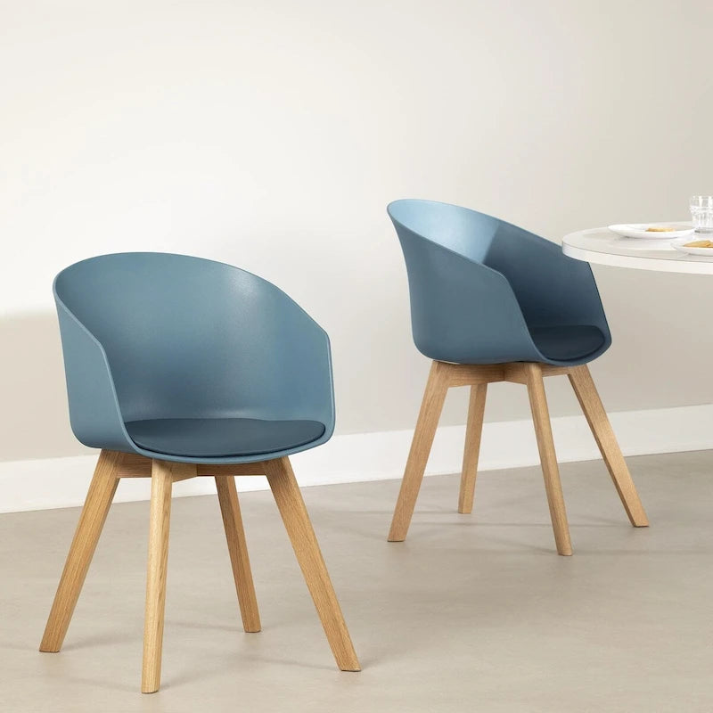 Scandinavian Style Dining Chair with Beech Wood Legs, Set of 2