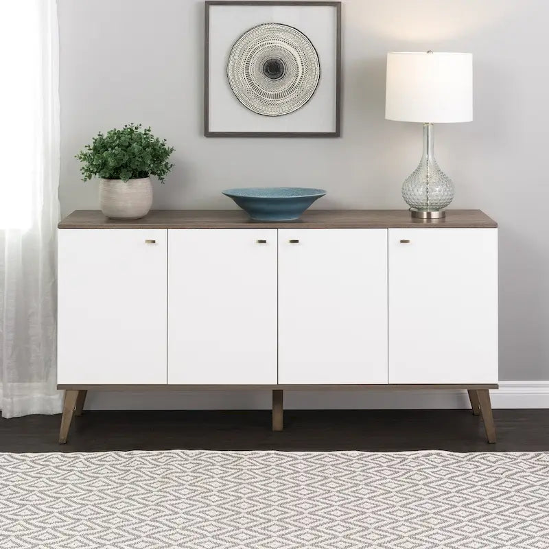 Mid-Century Modern 4-Door Buffet, 64W x 32H x 16D