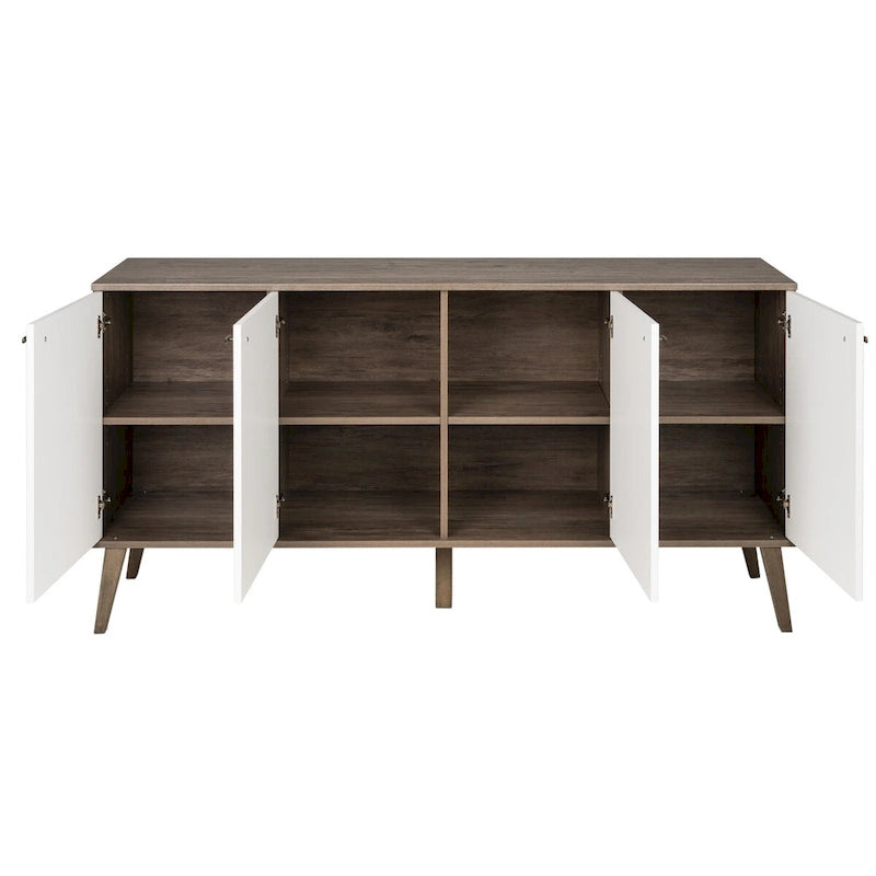 Mid-Century Modern 4-Door Buffet, 64W x 32H x 16D