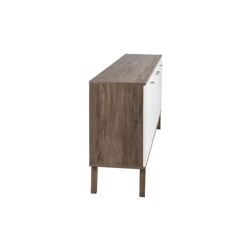 Vysoká komoda/příborník Mid-Century Modern se 4 dvířky, 163 cm (Š) x 81 cm (V) x 41 cm (H)