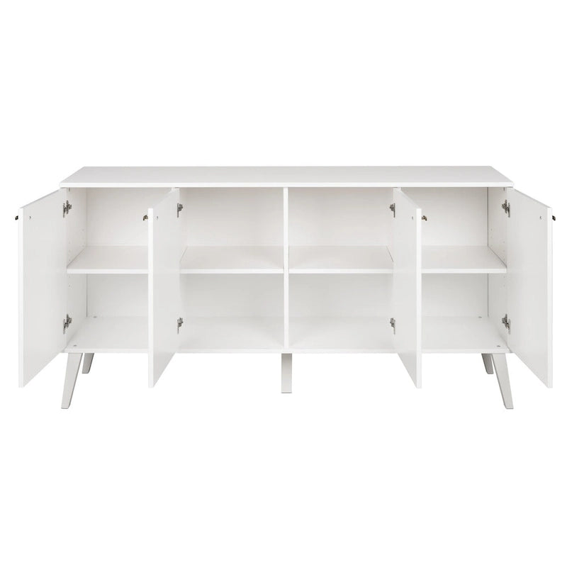 Vysoká komoda/příborník Mid-Century Modern se 4 dvířky, 163 cm (Š) x 81 cm (V) x 41 cm (H)