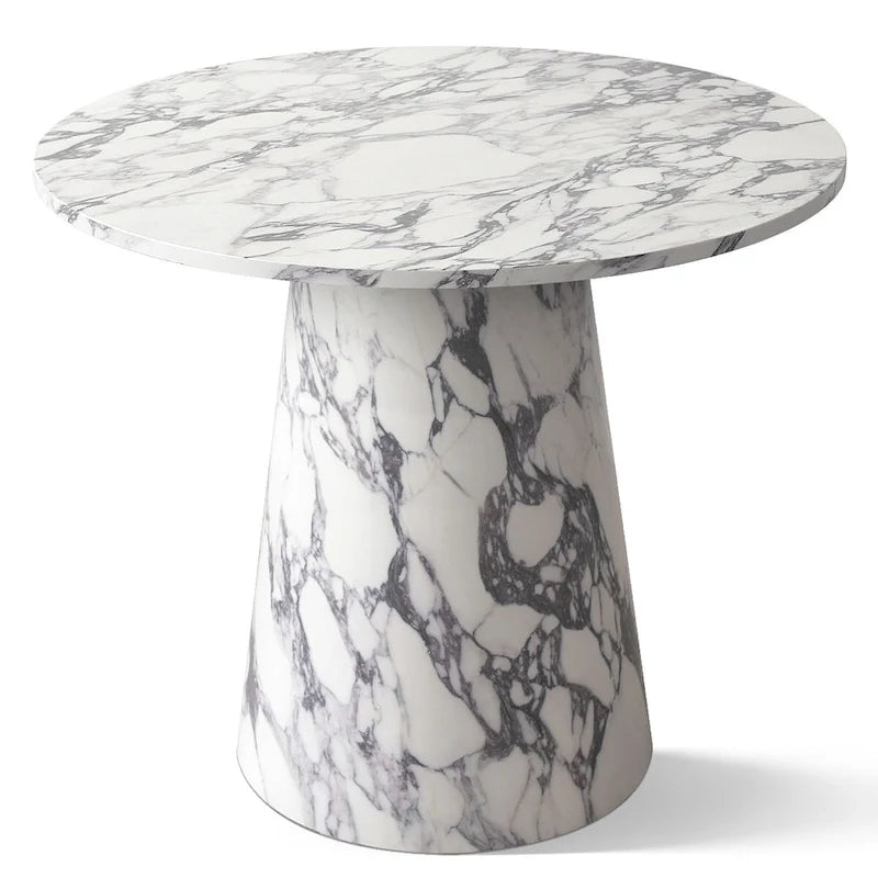35 Faux Marble Small Round Pedestal Dining Table